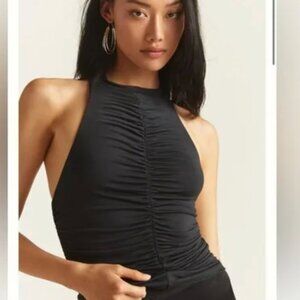 Pilcro by Anthropologie, Black, Tank Top, Size S, Ruched Tank Top